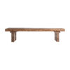 Mesa de centro nysted de estilo colonial fabricado en madera de teka reciclada en color marrón. Producto desmontable.
