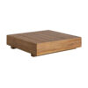 Mesa de centro trena de estilo boho fabricado en madera de teka reciclada en color marrón con acabado natural.