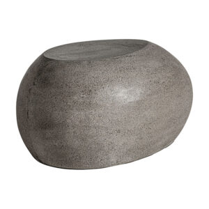 Mesa de centro vieste de estilo contemporáneo fabricado en piedra en color gris.