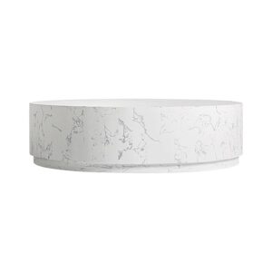 Mesa de centro Vonnas de estilo art deco fabricado en piedra sinterizada en color blanco.