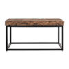 Mesa de centro walding de estilo industrial fabricado en madera recuperada en color marrón combinado con hierro.