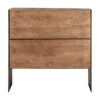 Mesita de noche killeany de estilo contemporáneo fabricado en madera de mango en color marrón combinado con hierro.