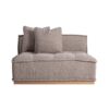Módulo sofá central Aspach de estilo contemporáneo fabricado en poliéster en color marrón con acabado jaspeado combinado con madera de pino en color marrón.
