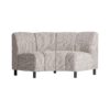 Módulo sofá central Brouville de estilo contemporáneo fabricado en poliéster en color beige con acabado jaspeado combinado con espuma en color blanco y madera de caucho en color negro.