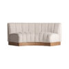 Módulo sofá central lurcy de estilo colonial fabricado en poliéster en color beige con acabado liso combinado con madera de pino en color marrón claro con acabado natural y espuma.