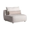 Módulo sofá central Wingles de estilo contemporáneo fabricado en madera de alerce en color beige con acabado jaspeado combinado con poliéster en color blanco roto y hierro en color negro. Cojines rellenos de pluma de oca mixta. . Compatible con: 36090 36092.
