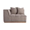 Módulo sofá esquinero Aspach de estilo contemporáneo fabricado en poliéster en color marrón con acabado jaspeado combinado con madera de pino en color marrón.