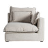 Módulo sofá esquinero Bief de estilo clásico fabricado en poliéster en color blanco roto combinado con madera de pino en color negro y espuma. Relleno: 65% espuma 20% fibra 10% pluma de pato 5% entretela. Producto desenfundable. Compatible con: 35594 35596 35597.