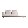 Módulo sofá esquinero Metti de estilo contemporáneo fabricado en poliéster en color topo combinado con madera dm en color marrón y espuma. Producto desmontable. Compatible con: 36864.