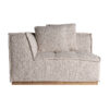 Módulo sofá esquinero Vittel de estilo art deco fabricado en poliéster en color beige combinado con madera de pino en color marrón claro con acabado natural. Producto desenfundable. Compatible con: 34464.
