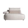 Módulo sofá esquinero wingles de estilo contemporáneo fabricado en madera de alerce en color beige con acabado jaspeado combinado con poliéster en color blanco roto y espuma. Patas de hierro en color negro. Cojines rellenos de pluma de oca mixta. . Compatible con: 36091 36092.