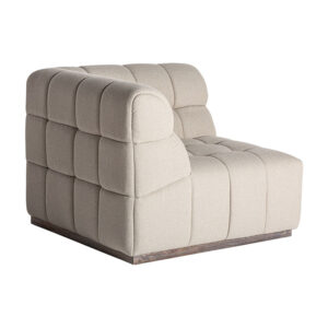 Módulo sofá esquinero Winzer de estilo contemporáneo fabricado en madera de pino en color marrón claro combinado con poliéster en color blanco roto. Compatible con: 33220 33223 33221.