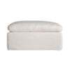 Módulo sofá reposapiés Agde de estilo art deco fabricado en lino en color blanco combinado con algodón y espuma. Producto desmontable desenfundable.