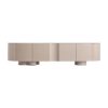 Mueble tv Singen de estilo contemporáneo fabricado en madera dm en color crema combinado con hierro. Producto desmontable.