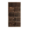 Panel decorativo Kashere de estilo étnico fabricado en madera recuperada en color marrón.