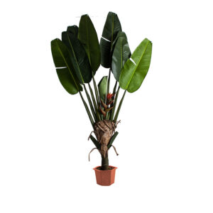 Planta Paradise de estilo colonial fabricado en poliéster en color verde combinado con plástico. Producto desmontable.