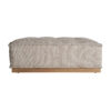 Puff Vittel de estilo contemporáneo fabricado en poliéster en color beige con acabado jaspeado combinado con madera de pino en color marrón. Compatible con: 34463 34464.