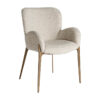 Silla Besne de estilo art deco fabricado en poliéster en color beige combinado con hierro en color bronce con acabado desgastado. Producto desmontable.