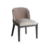 Silla Erbach de estilo art deco fabricado en madera de caucho en color negro combinado con algodón en color marrón y espuma.