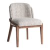 Silla erbach de estilo art deco fabricado en madera de caucho en color marrón combinado con poliéster en color beige con acabado jaspeado y espuma.