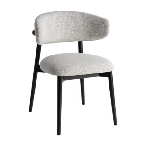 Silla Erlec de estilo contemporáneo fabricado en madera de arce en color negro combinado con poliéster en color gris.