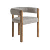 Silla Wizerne de estilo colonial fabricado en madera de fresno en color marrón con acabado natural combinado con poliéster en color gris con acabado jaspeado.