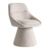 Sillón giratorio Essen de estilo contemporáneo fabricado en algodón en color beige combinado con metal. Producto desmontable.
