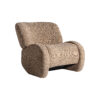 Sillón ibsen de estilo contemporáneo fabricado en madera de pino en color marrón combinado con poliéster y madera de haya.