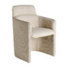 Sillón mayun de estilo art deco fabricado en poliéster en color beige combinado con hierro.