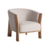 Sillón nara de estilo contemporáneo fabricado en poliéster en color marrón combinado con madera roble en color beige.