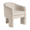 Sillón Prati bouclé de estilo colonial fabricado en algodón bouclé en color blanco roto combinado con madera de pino y espuma. Producto desenfundable.