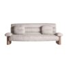 Sofá Jacquard de estilo contemporáneo fabricado en madera de olmo en color marrón combinado con poliéster en color beige. Producto desenfundable.