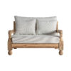 Sofá jodphur de estilo colonial fabricado en madera de teka reciclada en color marrón con acabado natural combinado con polipropileno reciclado y espuma. Producto desmontable desenfundable. Compatible con: 34009 34832.