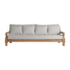 Sofá jodphur de estilo colonial fabricado en madera de teka reciclada en color marrón con acabado natural combinado con polipropileno reciclado en color blanco y espuma. Producto desmontable desenfundable. Compatible con: 34420 34834.