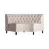Sofá modular Egna de estilo art deco fabricado en madera de pino en color negro combinado con poliéster en color crema y madera de caucho en color negro. Producto desmontable.