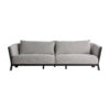 Sofá nara de estilo contemporáneo fabricado en poliéster en color blanco negro con acabado jaspeado combinado con madera roble en color negro. Producto desenfundable.