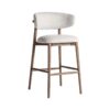 Taburete gerb de estilo contemporáneo. Fabricado en madera de fresno en color marrón combinado con poliéster en color beige.