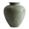 Tinaja Llitia de estilo contemporáneo fabricado en terracota en color verde.