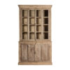Vitrina Huntly de estilo colonial fabricado en madera de teka en color marrón claro con acabado natural combinado con cristal. Producto desmontable.
