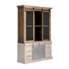 Vitrina modular Ikast de estilo industrial fabricado en madera de pino reciclado en color negro en color natural. Compatible con: 27012.